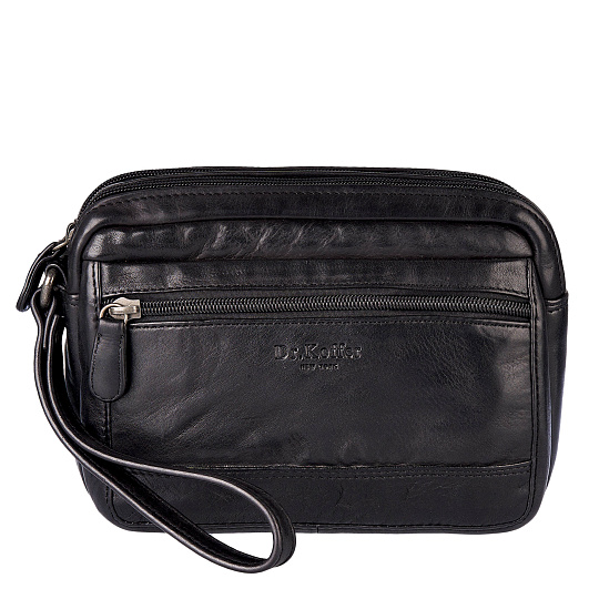 Сумка барсетка из натуральной кожи Dr. Koffer черная