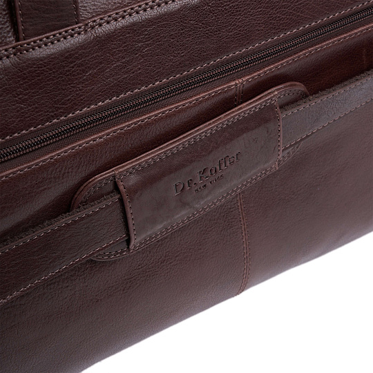 Сумка дорожная Dr.Koffer из натуральной кожи коричневая
