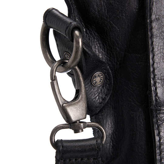 Деловая сумка Dr.Koffer из натуральной кожи черная