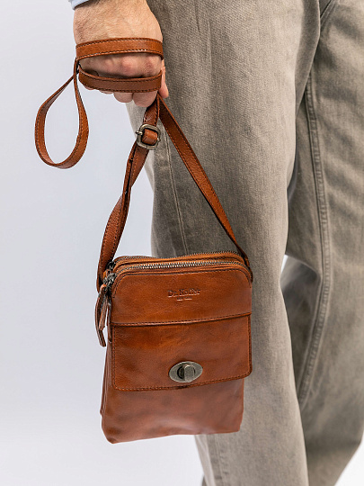 Сумка через плечо Dr.Koffer из натуральной кожи коричневая