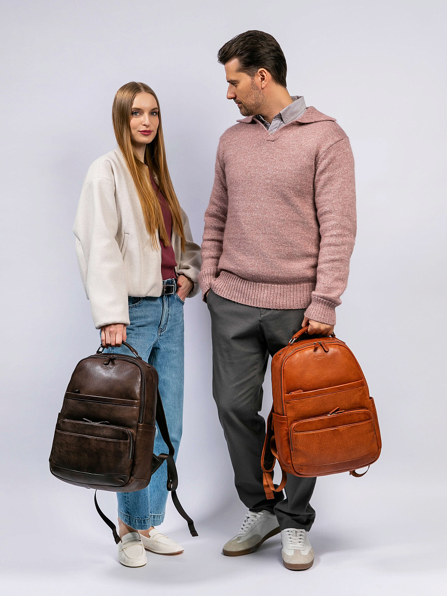 Рюкзак Dr. Koffer из натуральной кожи коричневый