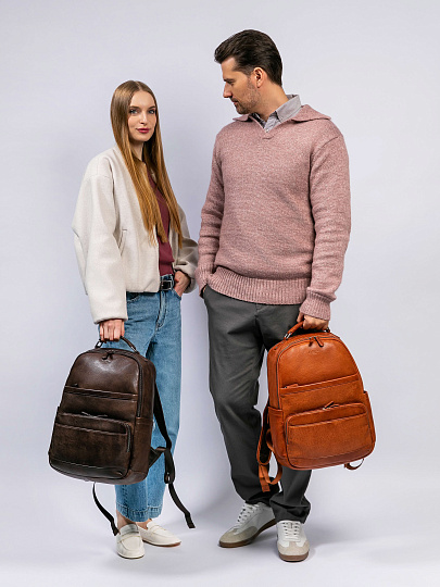 Рюкзак Dr. Koffer из натуральной кожи коричневый