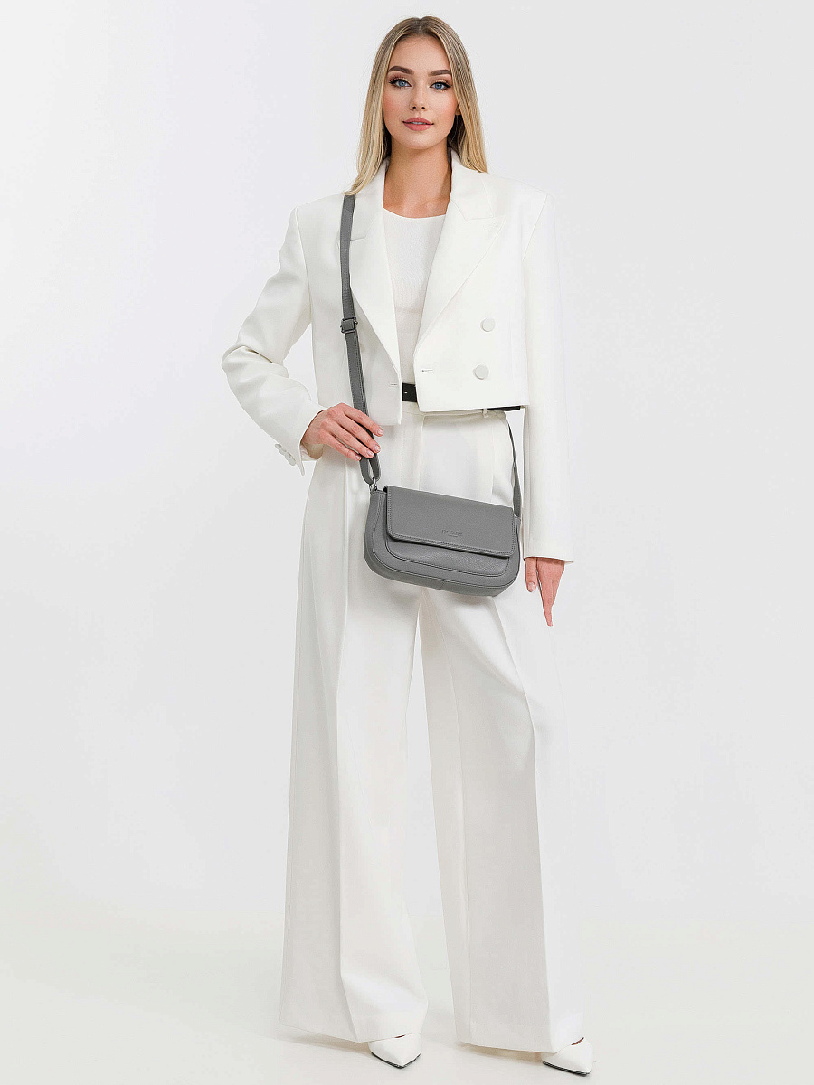 Женская сумка Dr.Koffer из натуральной кожи серая