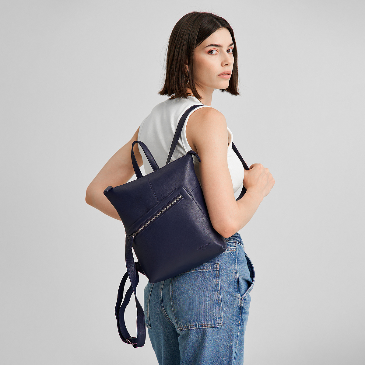 Рюкзак Dr.Koffer из натуральной кожи синий