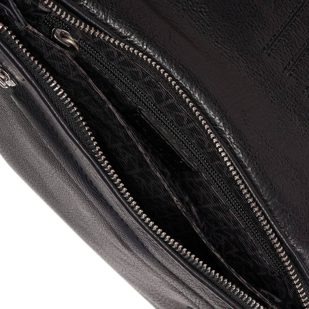 Сумка барсетка из натуральной кожи Dr. Koffer черная