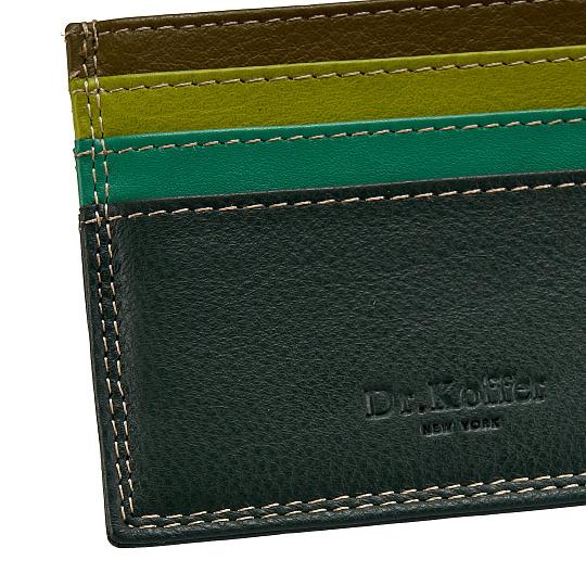 Кредитница Dr.Koffer из натуральной кожи зеленая