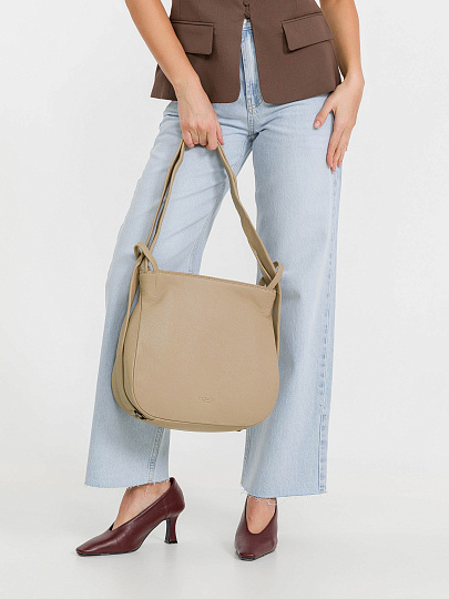 Женская сумка Dr.Koffer из натуральной кожи бежевая