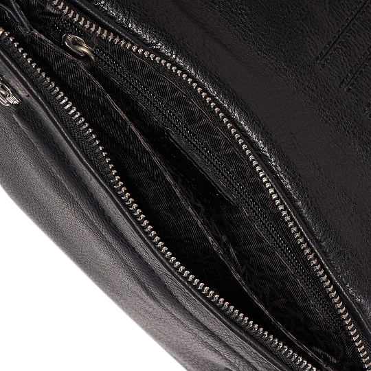 Сумка барсетка из натуральной кожи Dr. Koffer черная