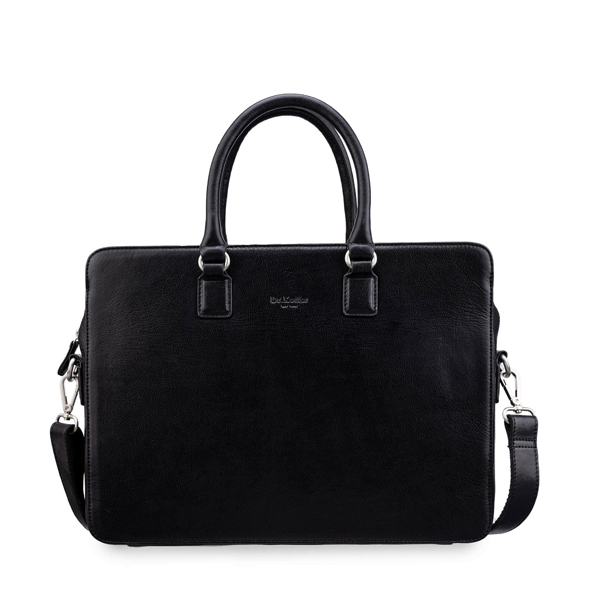 Деловая сумка Dr.Koffer из натуральной кожи черная
