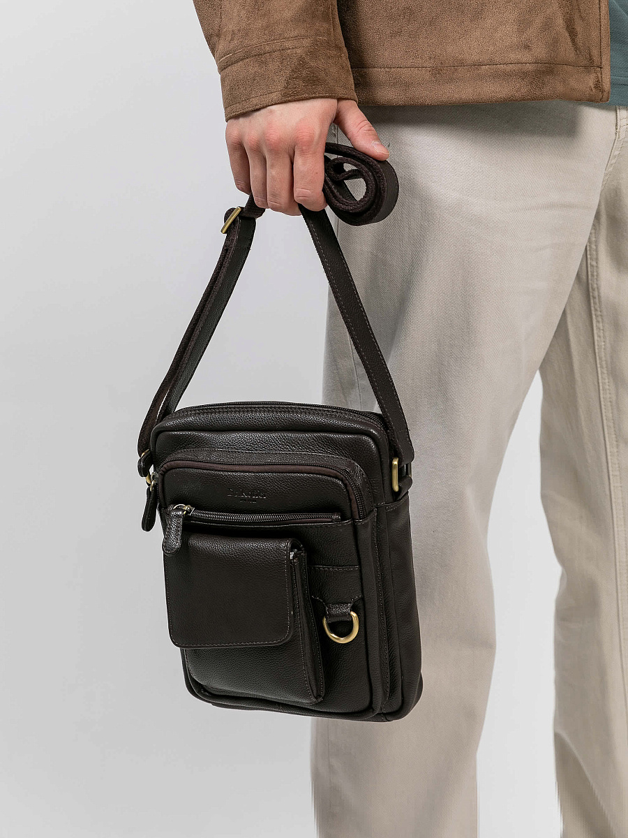 Сумка через плечо Dr.Koffer из натуральной кожи коричневая