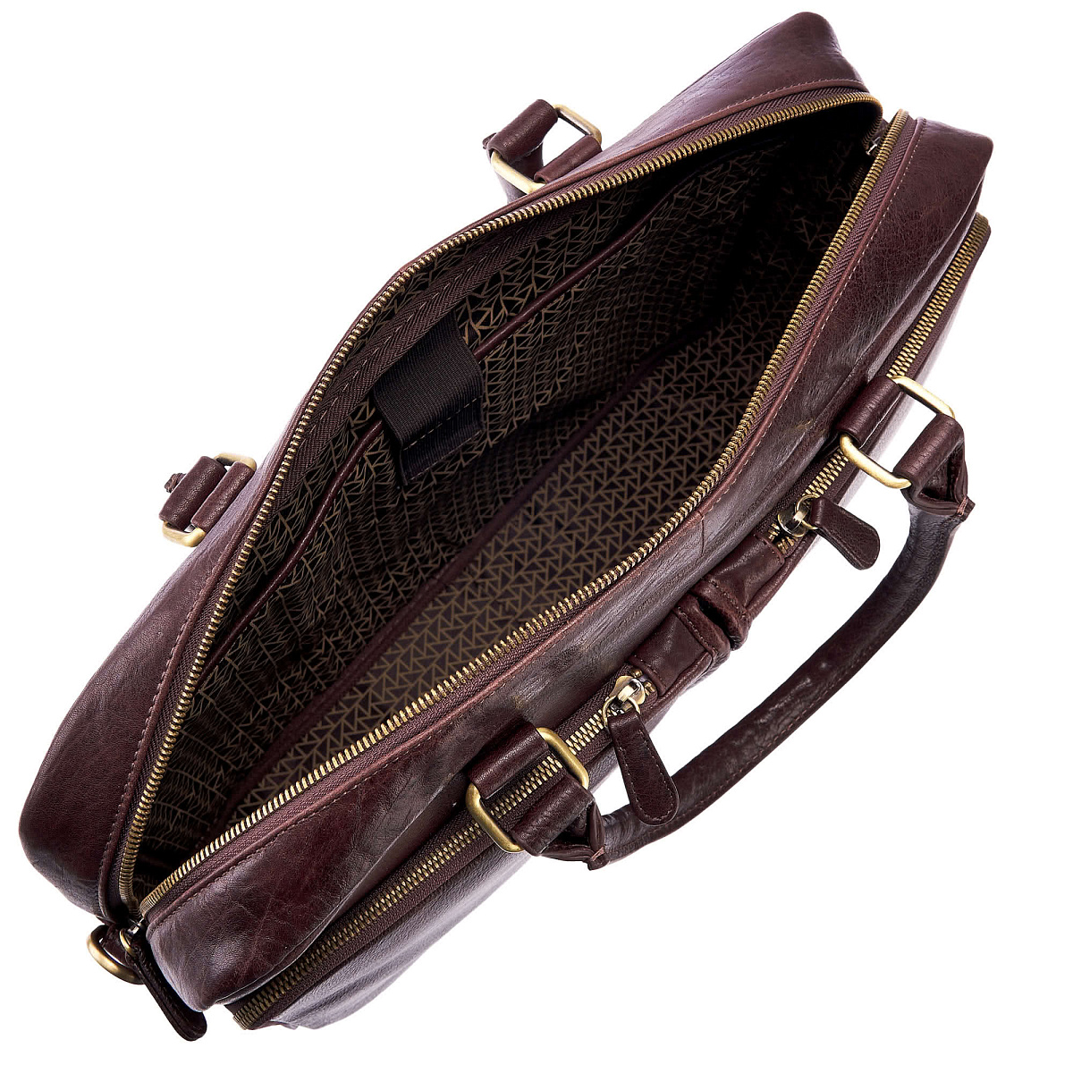 Деловая сумка Dr.Koffer из натуральной кожи темно-коричневая