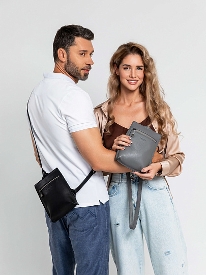 Сумка через плечо Dr.Koffer из натуральной кожи черная