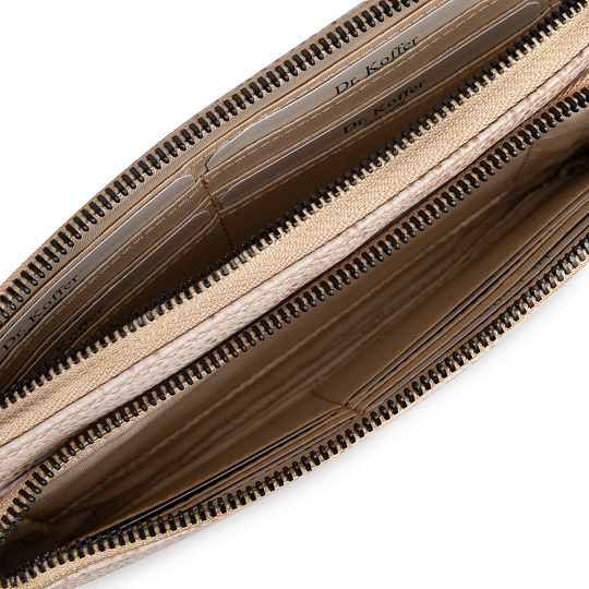 Портмоне Dr.Koffer из натуральной кожи бежевое