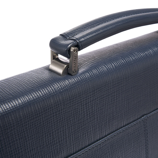 Портфель Dr.Koffer из натуральной кожи синий