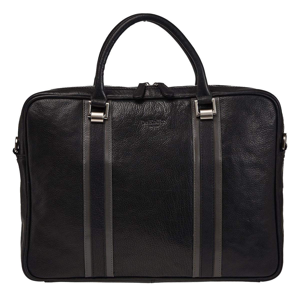 Деловая сумка Dr.Koffer из натуральной кожи черная
