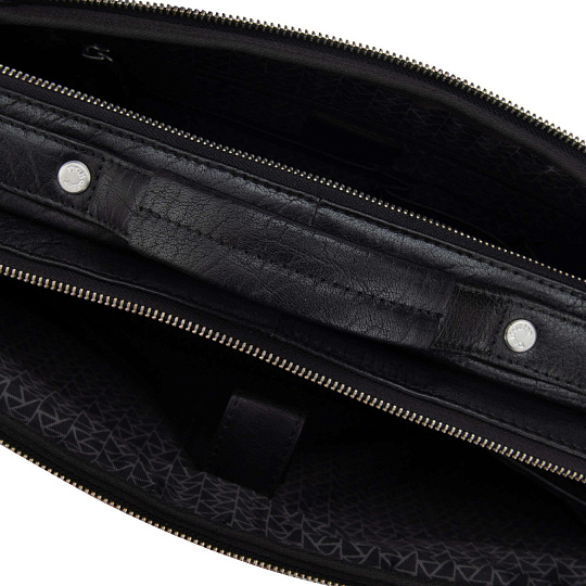 Деловая сумка Dr. Koffer из натуральной кожи черная