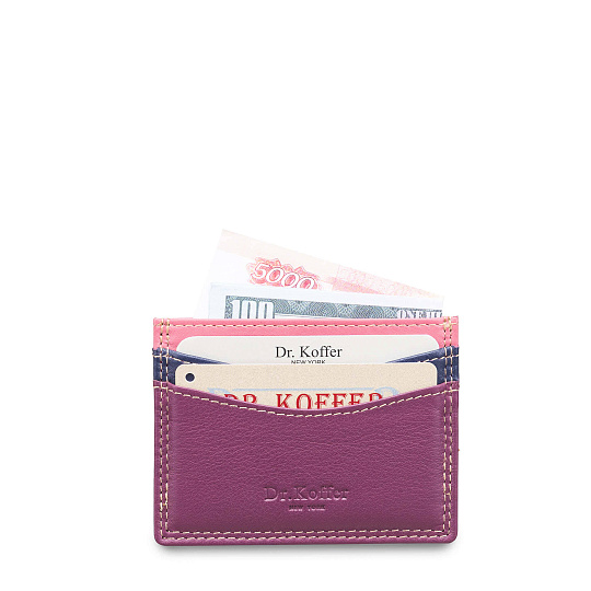 Кредитница Dr.Koffer из натуральной кожи фиолетовая