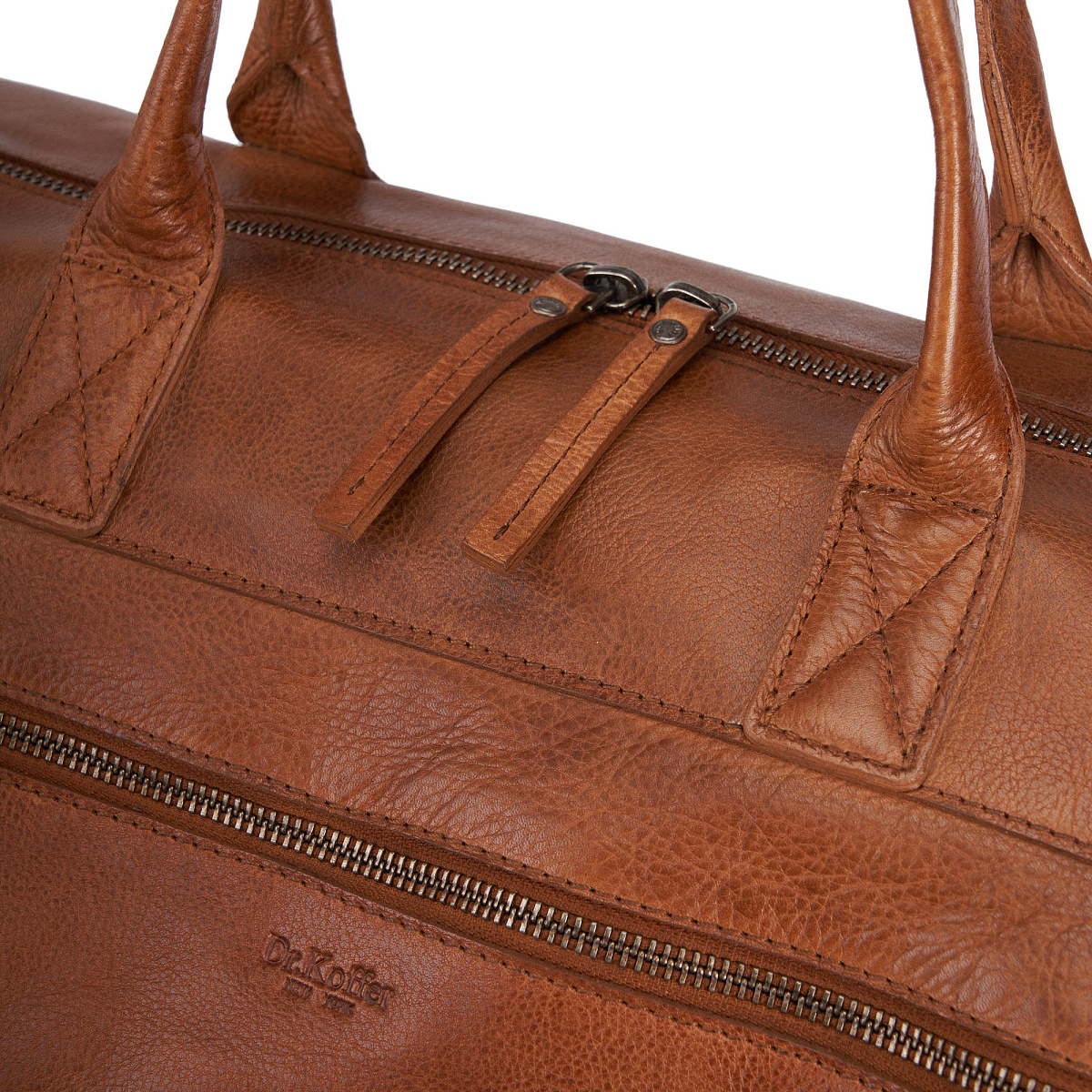 Сумка дорожная Dr.Koffer из натуральной кожи коричневая