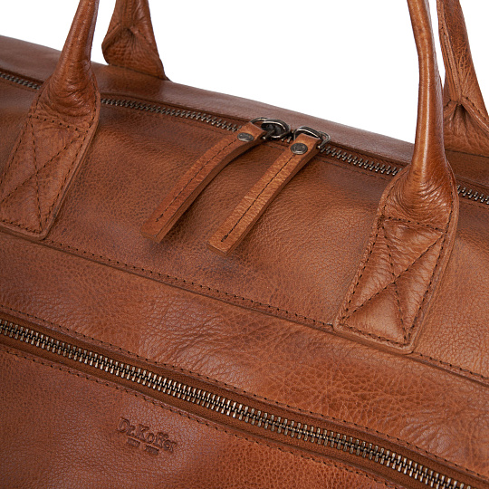 Сумка дорожная Dr.Koffer из натуральной кожи коричневая