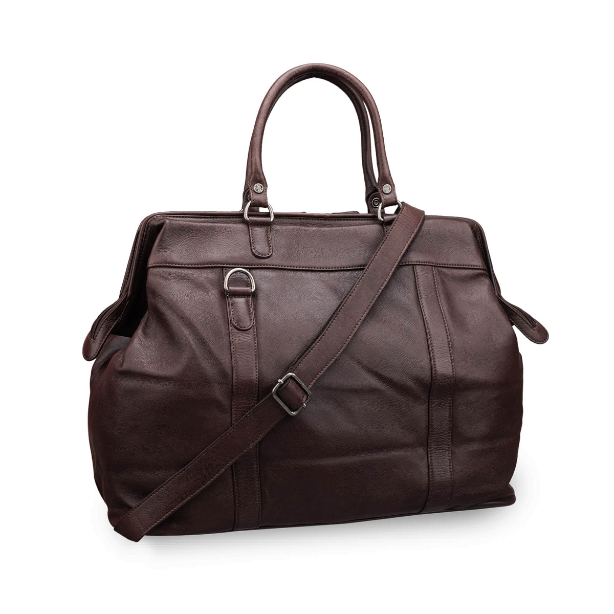Сумка дорожная Dr.Koffer из натуральной кожи коричневая