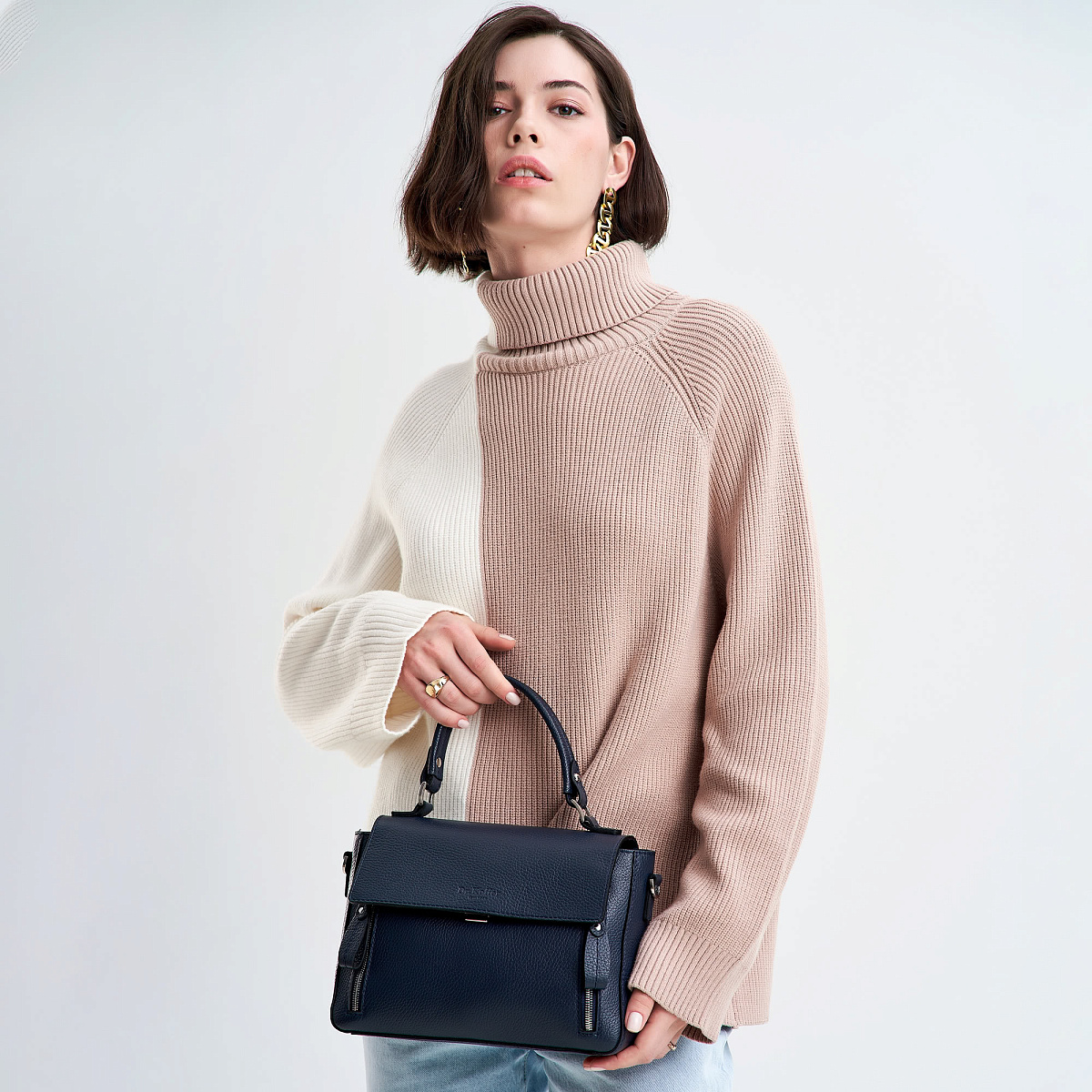 Женская сумка Dr. Koffer из натуральной кожи синяя