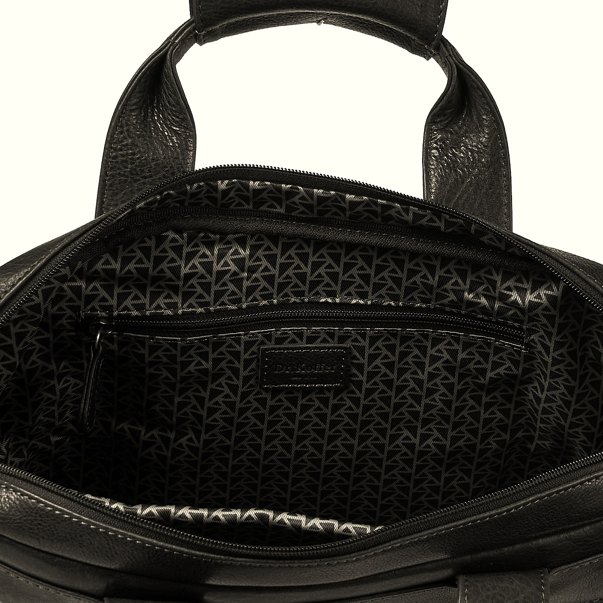 Деловая сумка Dr.Koffer из натуральной кожи черная