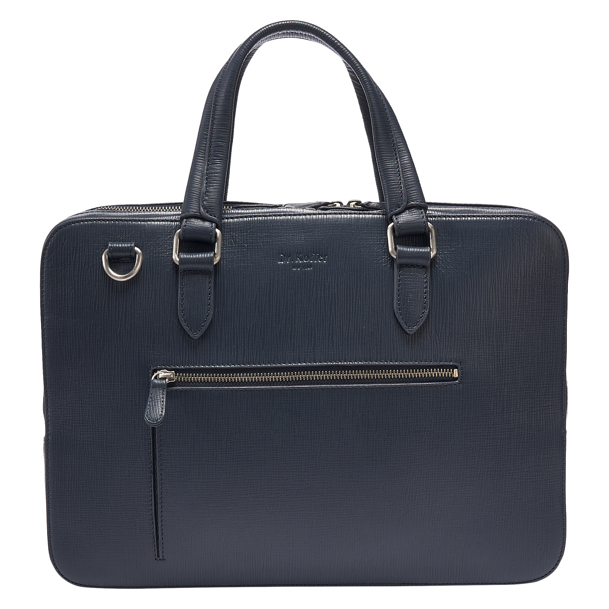 Деловая сумка Dr.Koffer из натуральной кожи синяя