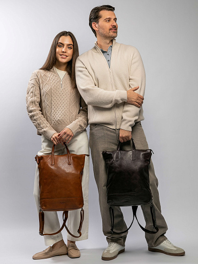 Рюкзак Dr.Koffer из натуральной кожи коричневый