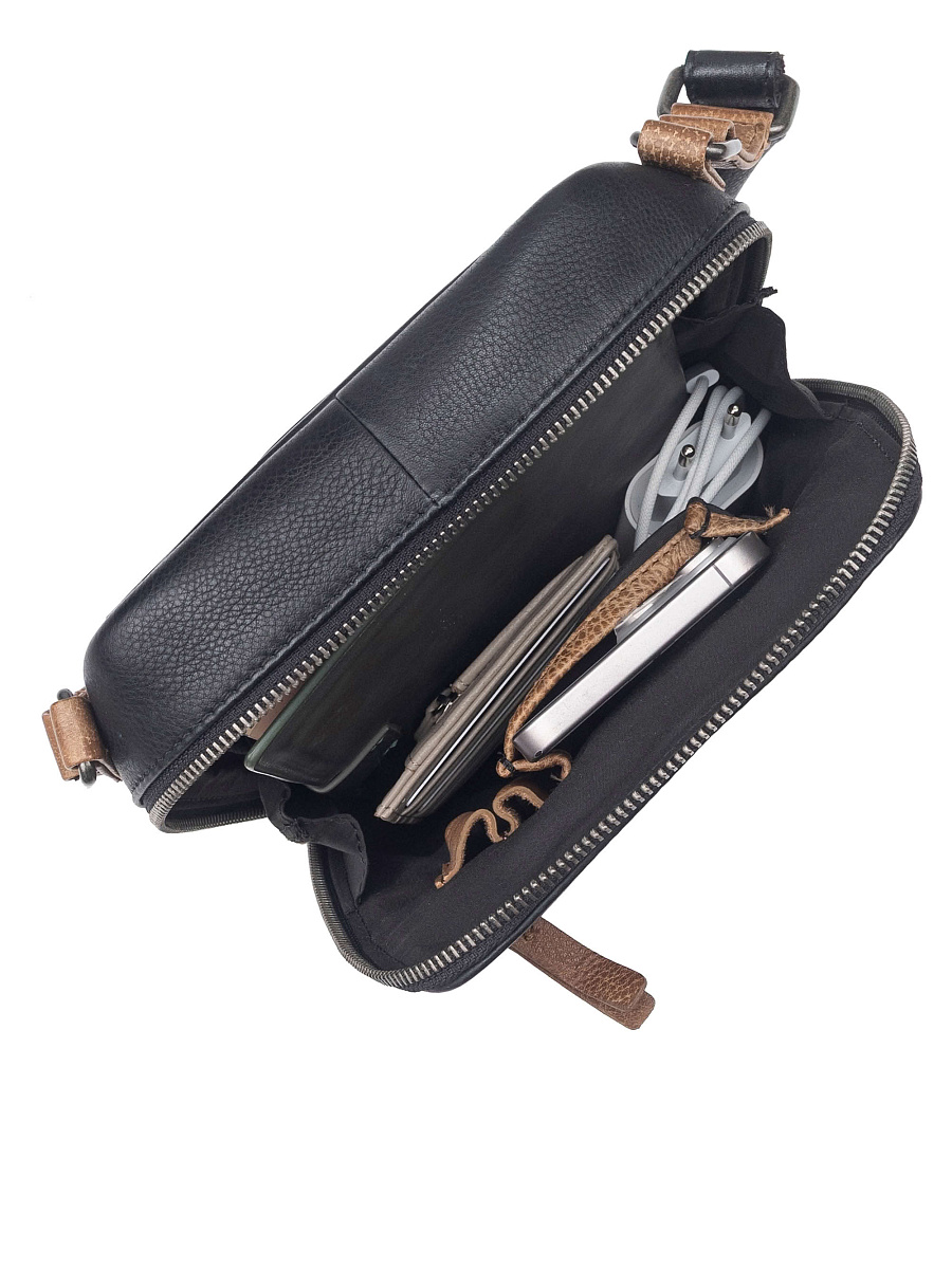 Сумка через плечо Dr. Koffer из натуральной кожи черная