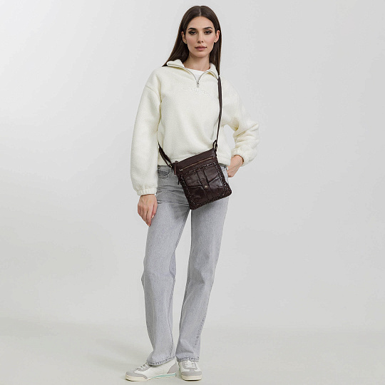 Сумка через плечо Dr.Koffer из натуральной кожи коричневая