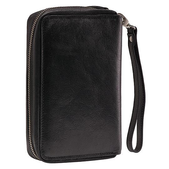 Сумка барсетка из натуральной кожи Dr. Koffer черная