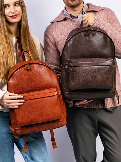 Рюкзак Dr. Koffer из натуральной кожи коричневый