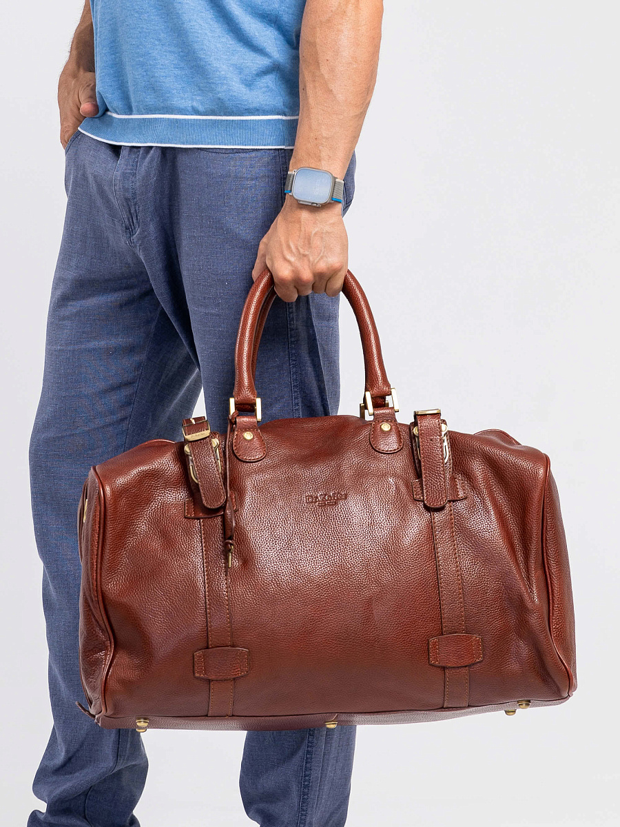 Сумка дорожная Dr.Koffer из натуральной кожи коричневая