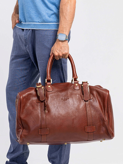 Сумка дорожная Dr.Koffer из натуральной кожи коричневая