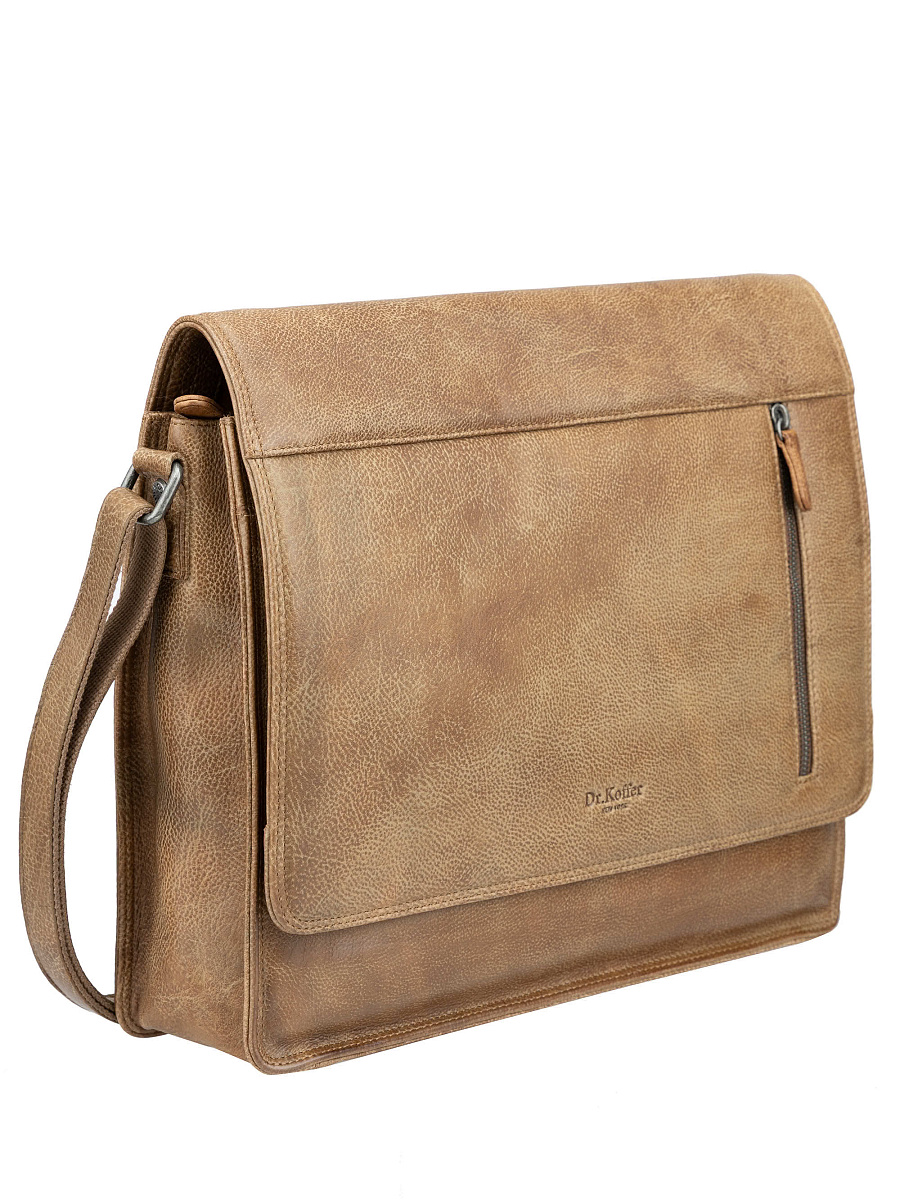 Сумка через плечо Dr. Koffer из натуральной кожи коричневая
