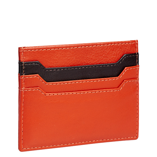 Кредитница Dr.Koffer из натуральной кожи оранжевая