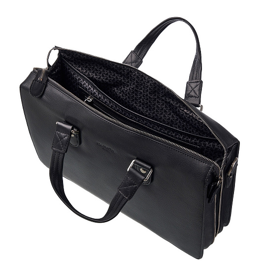 Деловая сумка Dr.Koffer из натуральной кожи черная