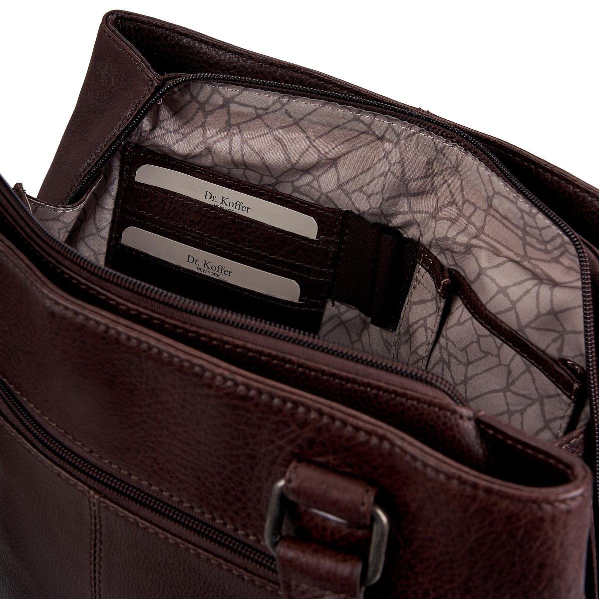 Женская сумка Dr.Koffer из натуральной кожи коричневая