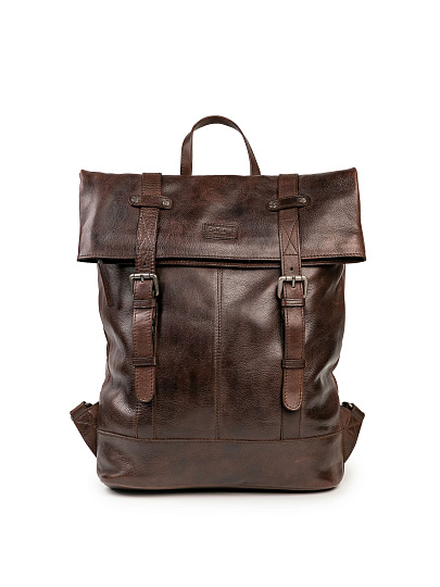 Рюкзак Dr.Koffer из натуральной кожи темно-коричневый