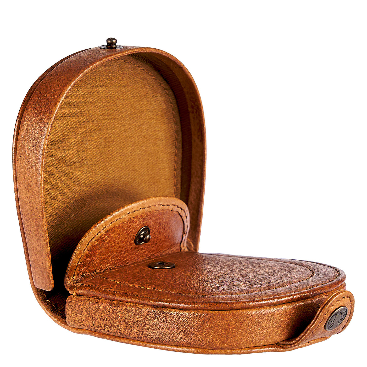 Монетница Dr.Koffer из натуральной кожи светло-коричневая