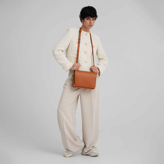 Женская сумка Dr. Koffer из натуральной кожи оранжевая