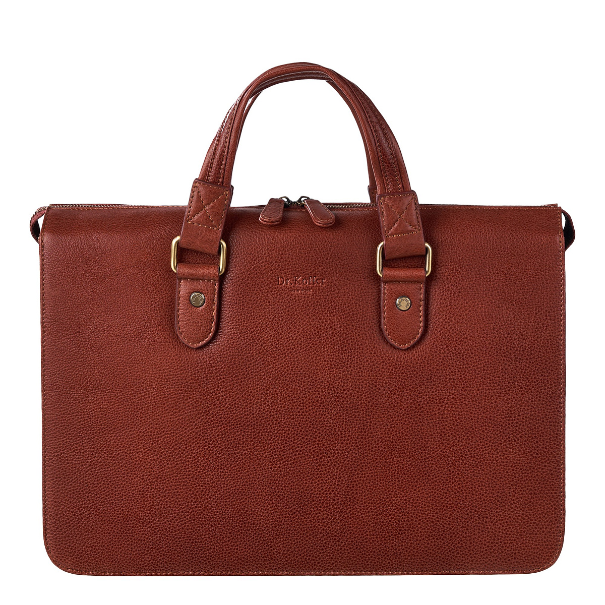 Деловая сумка Dr.Koffer из натуральной кожи коричневая