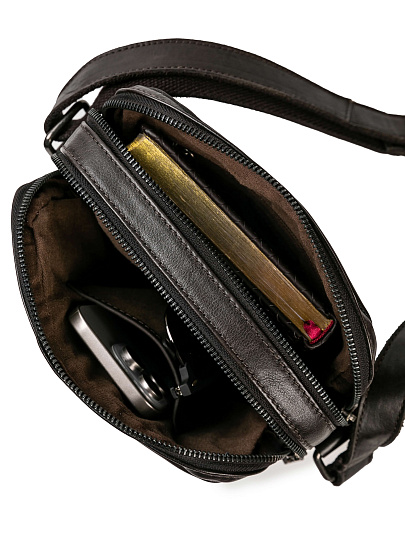 Сумка через плечо Dr.Koffer из натуральной кожи коричневая