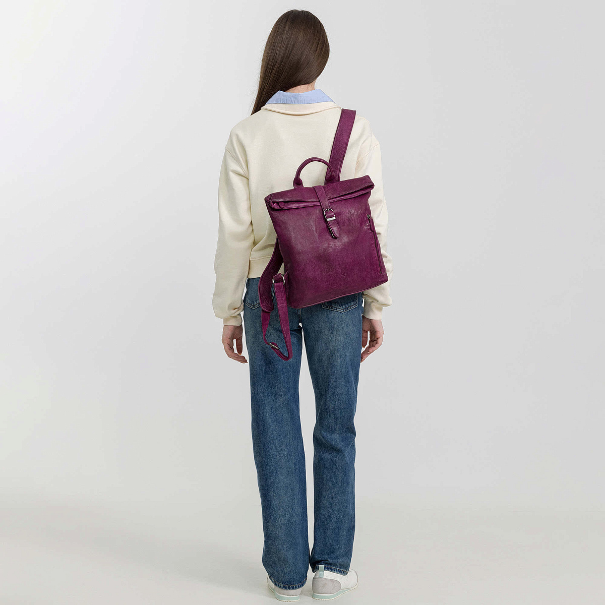 Рюкзак Dr.Koffer из натуральной кожи фиолетовый