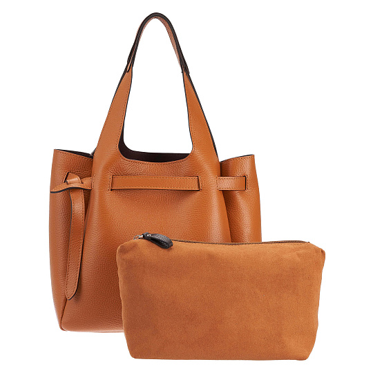 Женская сумка Dr. Koffer из натуральной кожи оранжевая