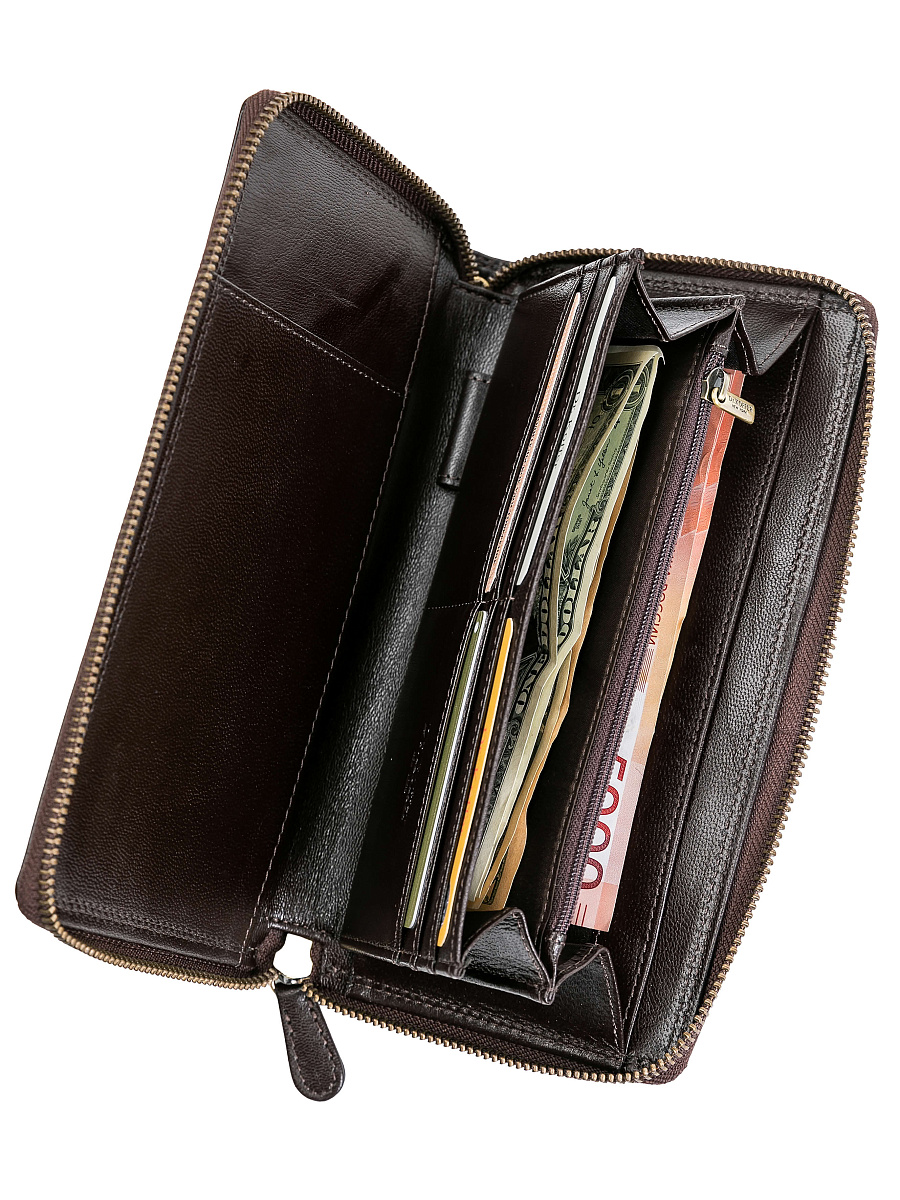 Портмоне Dr.Koffer из натуральной кожи коричневое