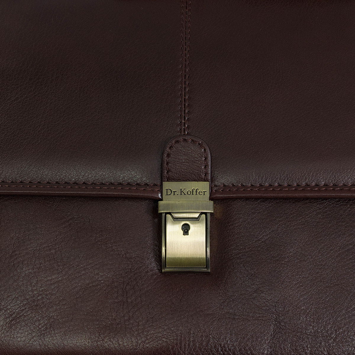 Портфель Dr.Koffer из натуральной кожи темно-коричневый