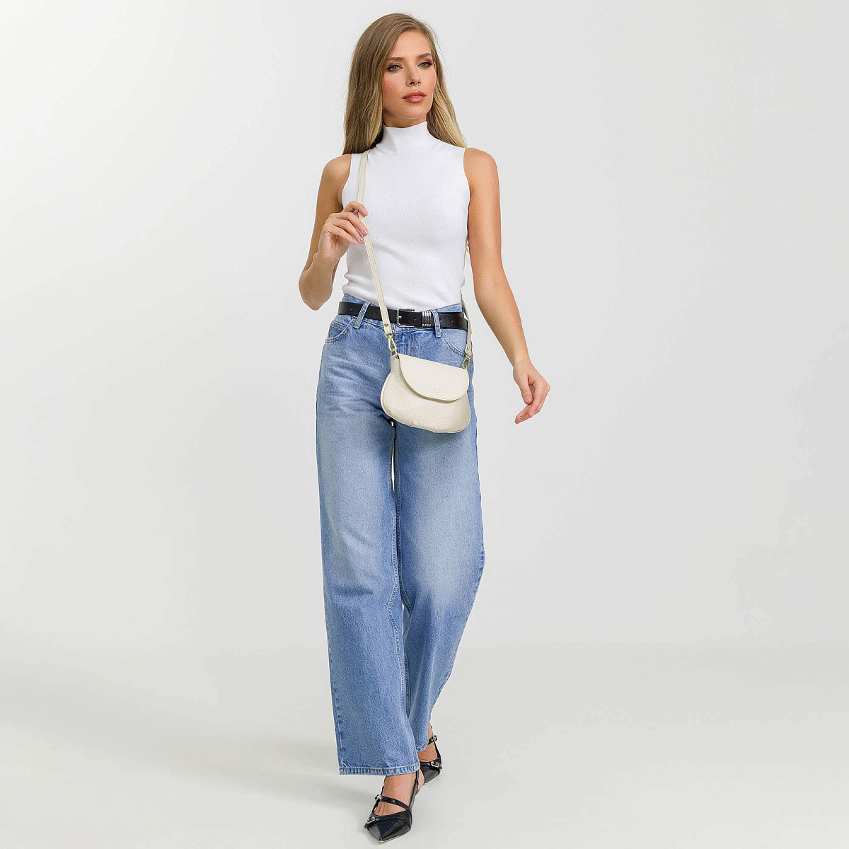 Женская сумка Dr. Koffer из натуральной кожи белая