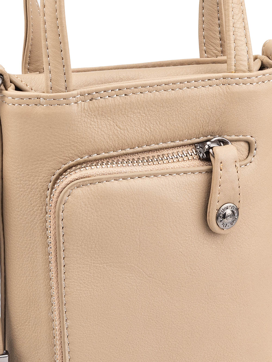 Сумка через плечо Dr.Koffer из натуральной кожи бежевая