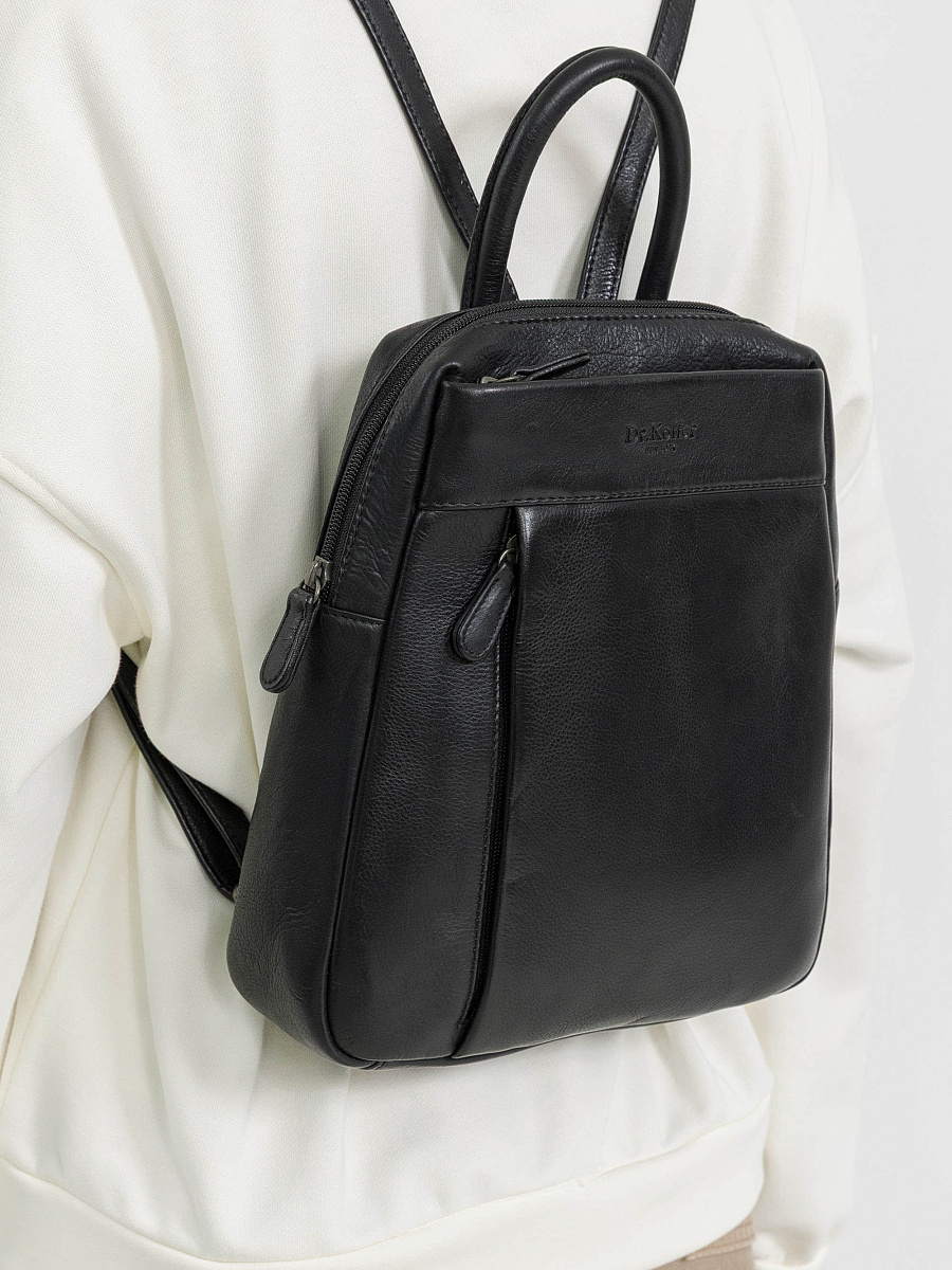 Рюкзак Dr.Koffer из натуральной кожи черный